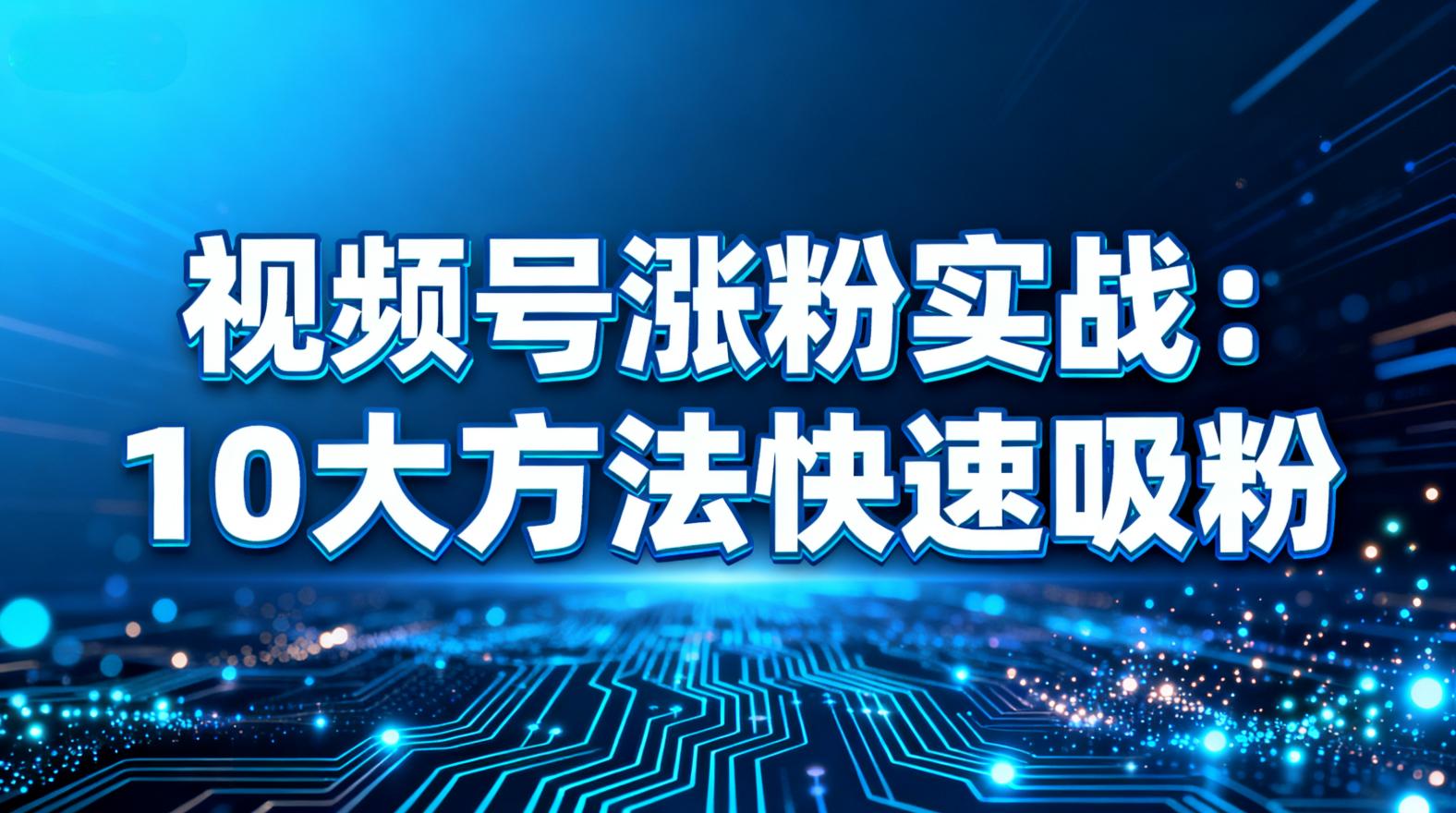 视频号涨粉实战”