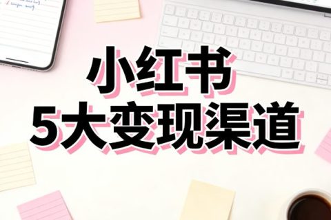 拆解小红书5大变现渠道，总有一个适合你